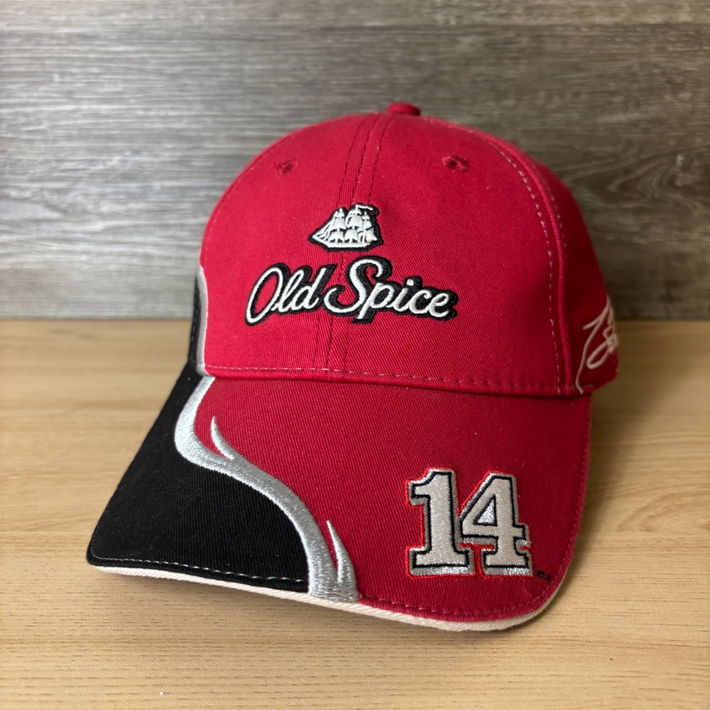 Vintage Old Spice Hat Cap Strap Back Red Nascar Racing Tony Stewart NWT
